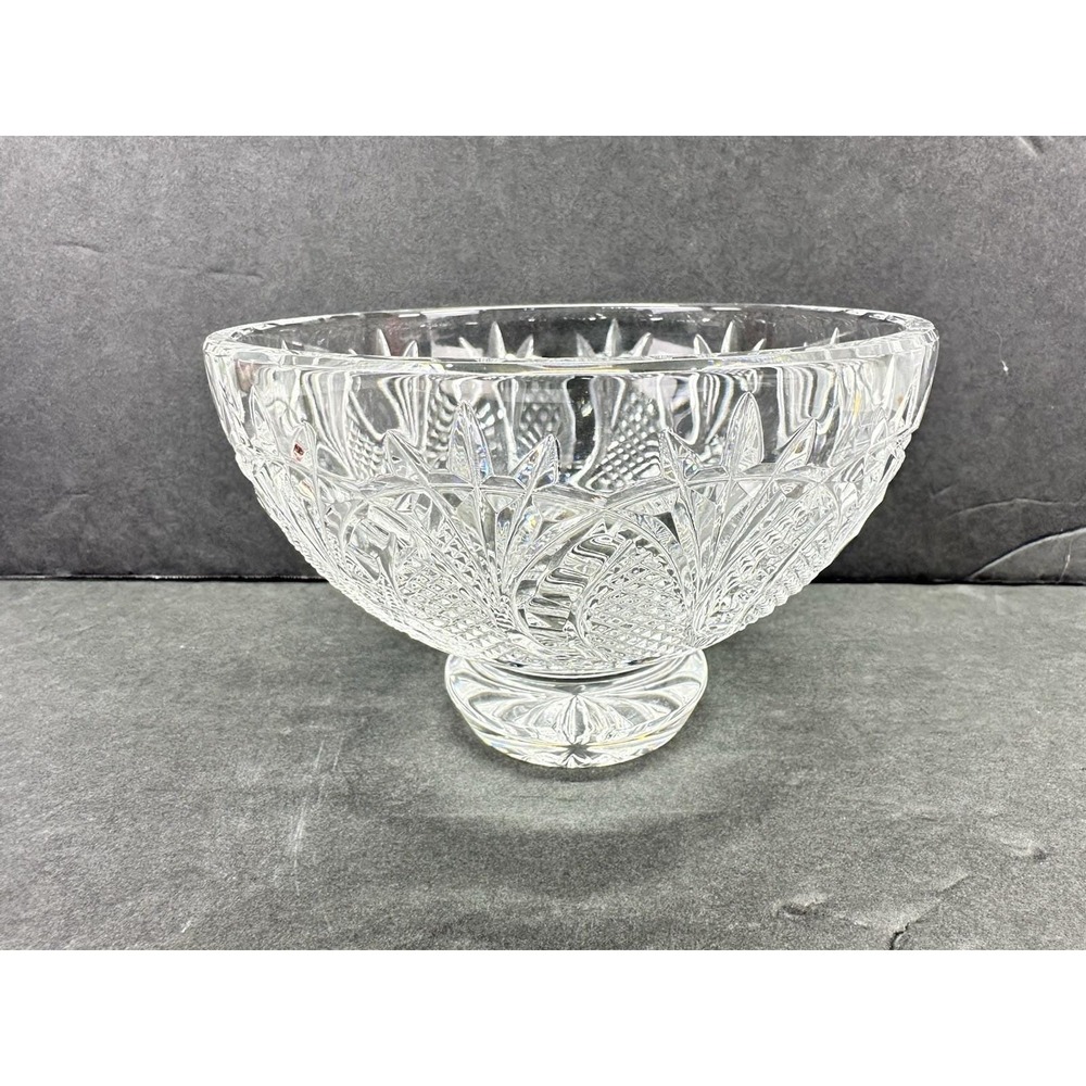 Waterford Seahorse Crystal Footed Bowl 6" Signed Slovenia Discontinued